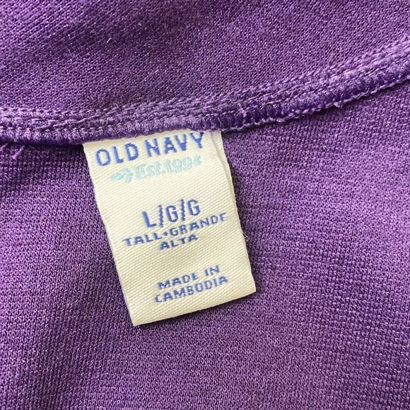 Old Navy Dress Jersey Knit Fit & Flare Purple Back Zip Sleeveless Women’s Large - Picture 5 of 6